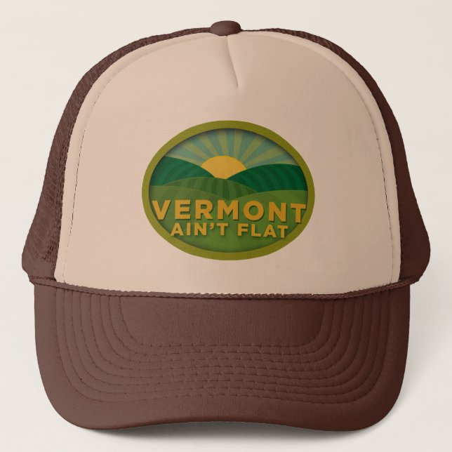 Vermont Ain't Flat Trucker Hat (Front)
