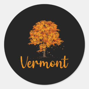 Vermont Autumn Colors, New England, Tree Fall Foli Classic Round Sticker