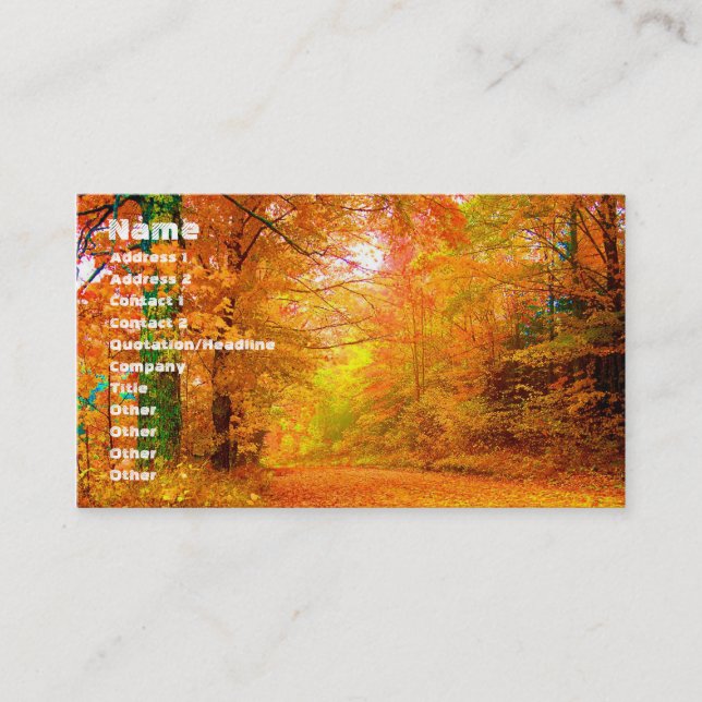 Vermont Autumn Nature Landscape Business Card (Front)