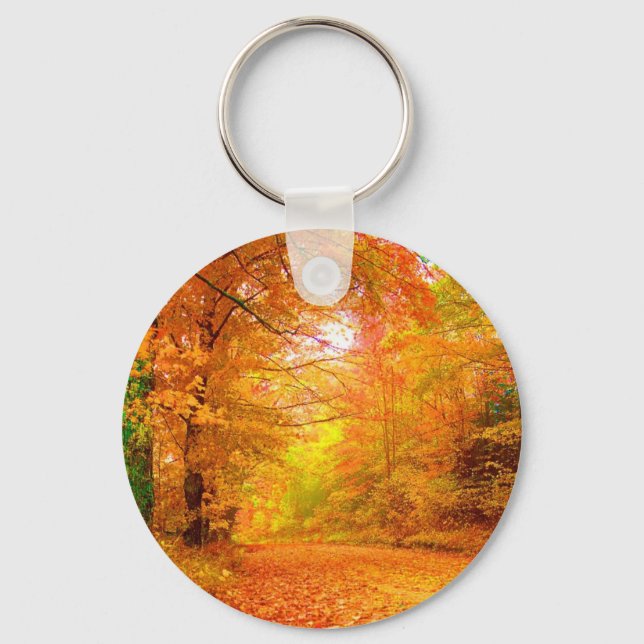 Vermont Autumn Nature Landscape Key Ring (Front)