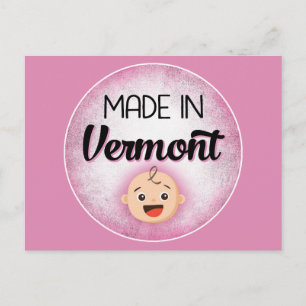 Vermont Baby Funny Pink New Girl Postcard