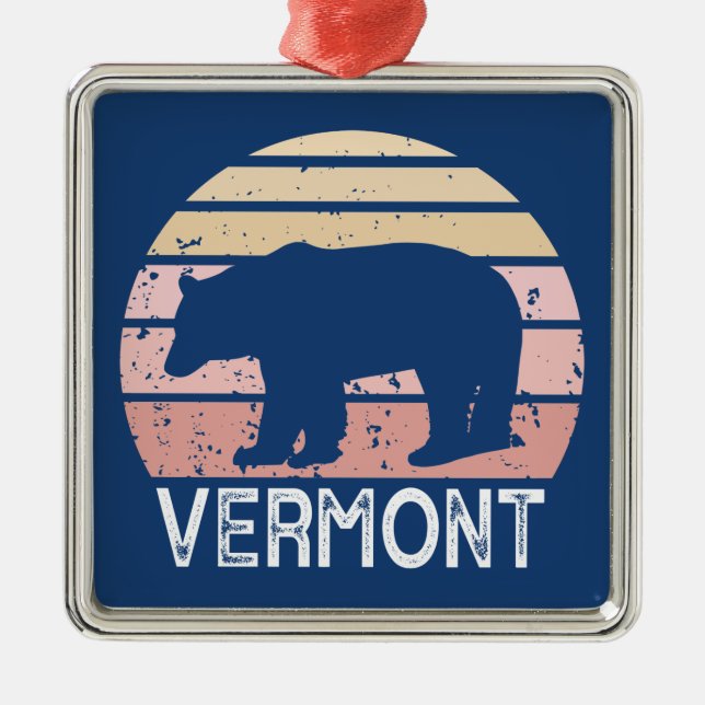 Vermont Bear Metal Tree Decoration (Front)