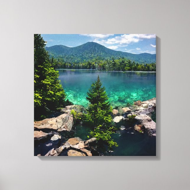 Vermont Beautiful Crystal Clear Lake  Mountains Canvas Print (Front)