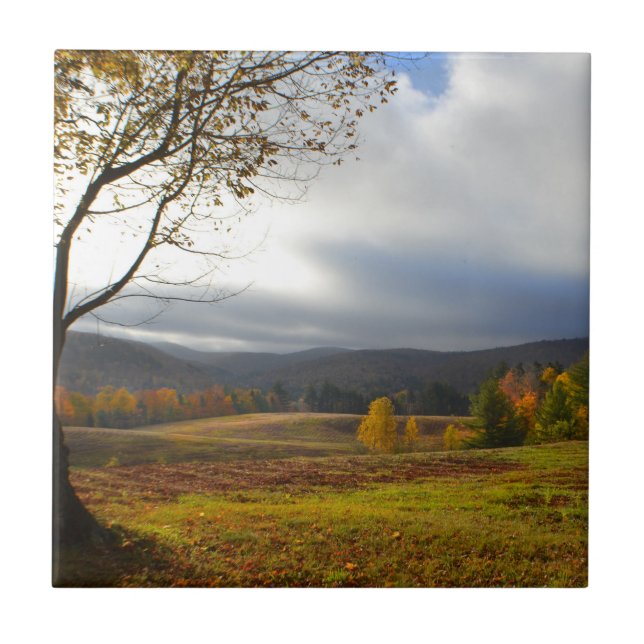 Vermont Cloudy Fall Day Tile (Front)