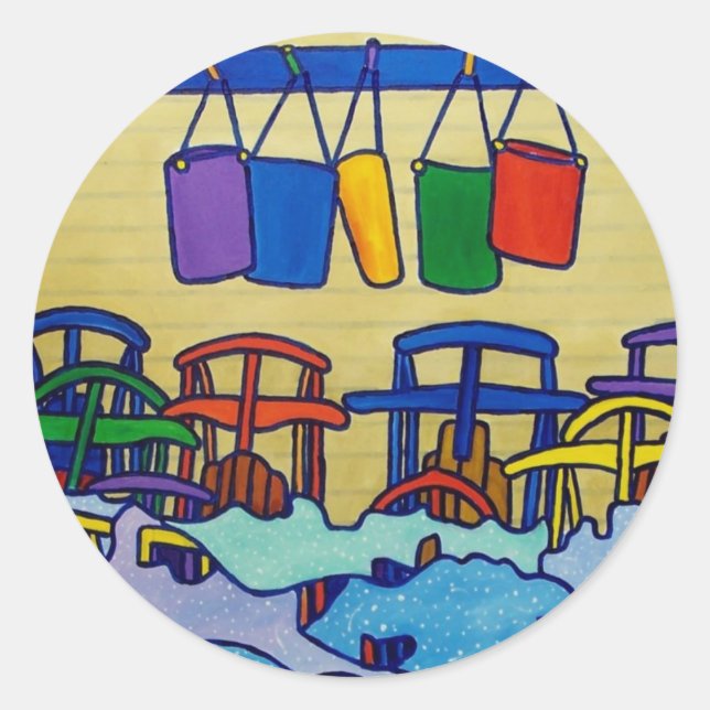 Vermont Colour  o by Piliero Classic Round Sticker (Front)