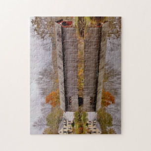 Vermont Covered Bridge Reflection Jigsaw Puzzle