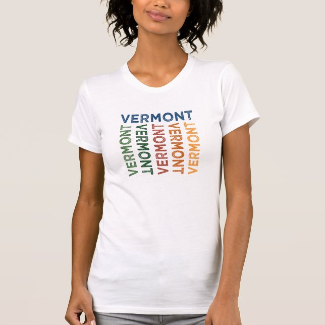 Vermont Cute Colourful T-Shirt (Front)