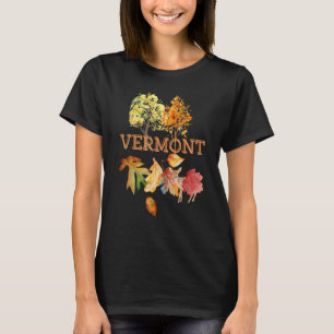 Vermont Cute Fall Travel Leaves Vacation Tourist S T-Shirt