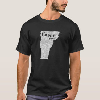 Vermont Distressed Happy Place Tee