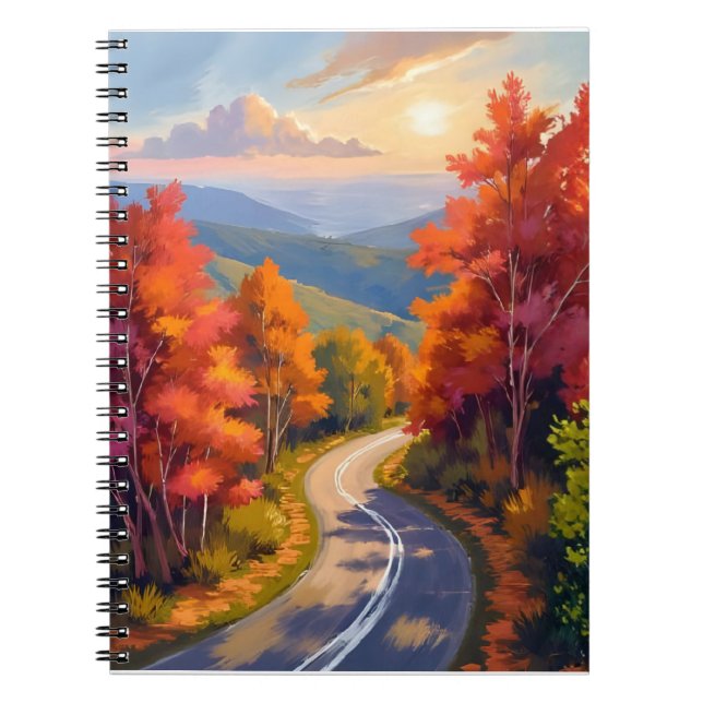Vermont Fall Foliage Watercolor Landscape Notebook (Front)