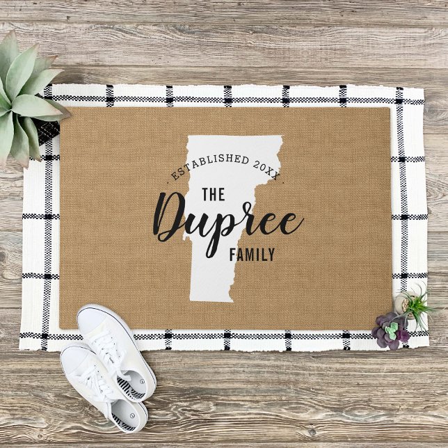 Vermont Family Monogram State Doormat (Creator Uploaded)