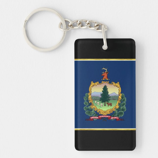Vermont flag key ring (Front)