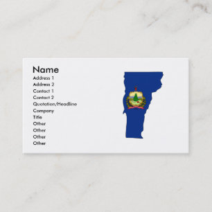 Vermont Flag Map Business Card