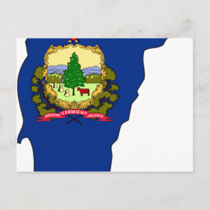 Vermont Flag Map Postcard