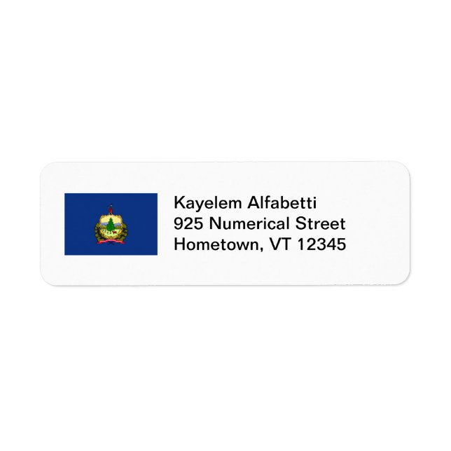 Vermont Flag Return Address Label (Front)