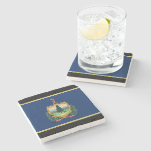 Vermont flag stone coaster