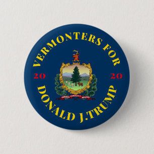 Vermont for Donald Trump 2020 6 Cm Round Badge