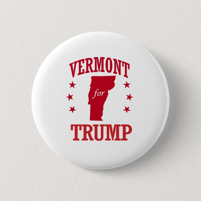 VERMONT FOR DONALD TRUMP 6 CM ROUND BADGE (Front)