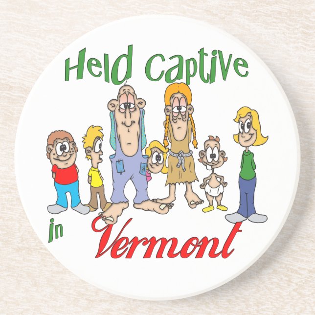Vermont Funny Trailer Park Sandstone Coaster (Front)