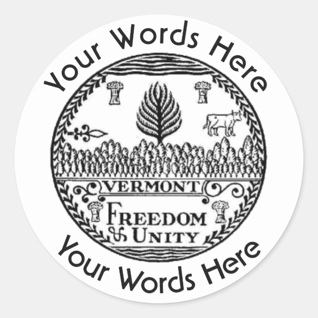 Vermont Great Seal Custom Sticker (Front)
