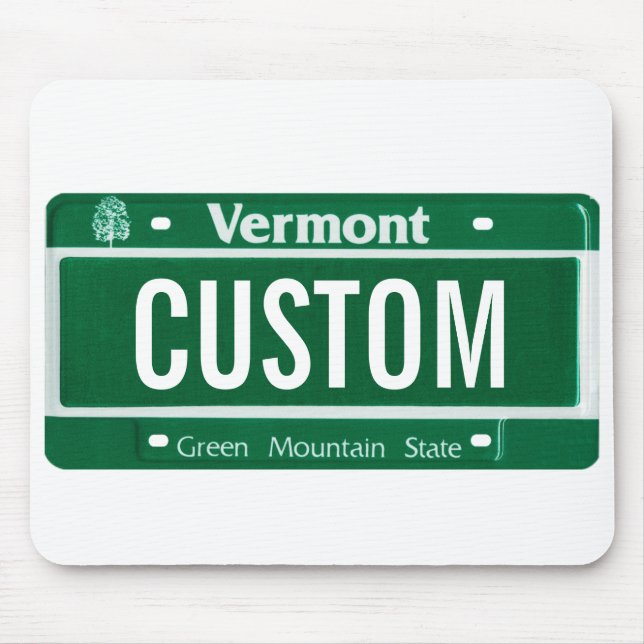 Vermont green mountain license plate mouse pad (Front)