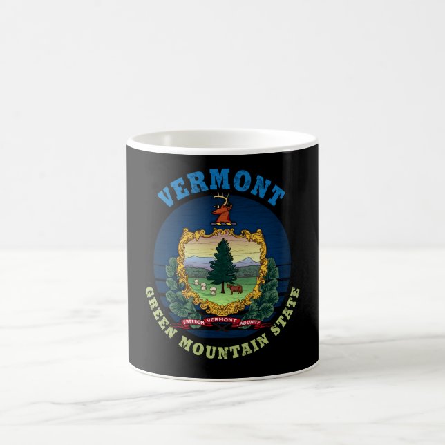 VERMONT GREEN MOUNTAIN STATE FLAG COFFEE MUG (Center)