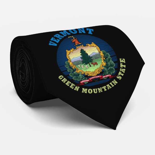 VERMONT GREEN MOUNTAIN STATE FLAG TIE (Rolled)