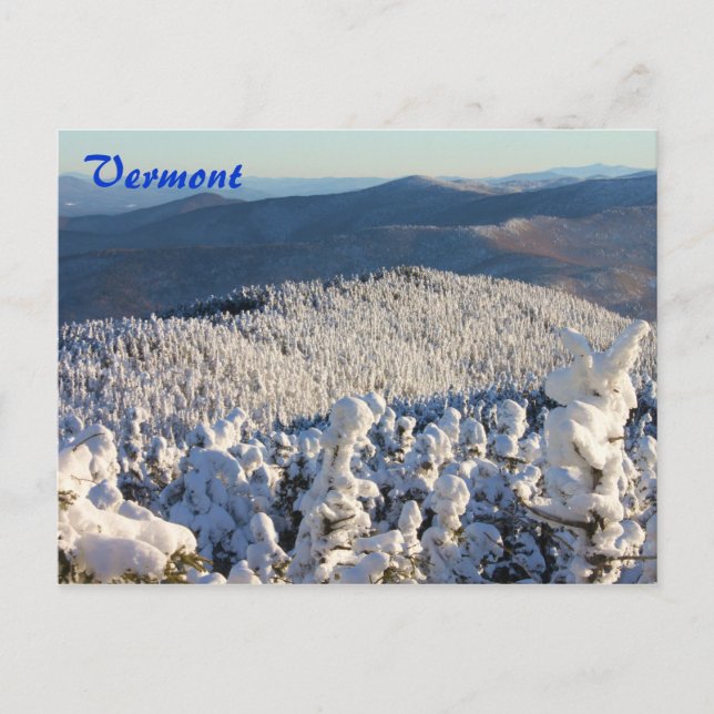 Vermont Green Mountains Mount Abraham Winter Postcard (Front)