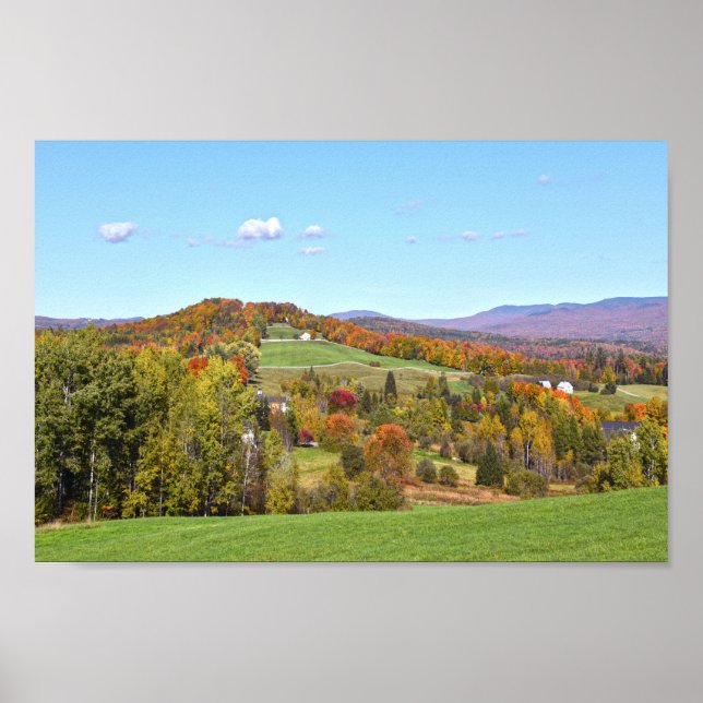 Vermont Hillside in Autumn Poster (Front)