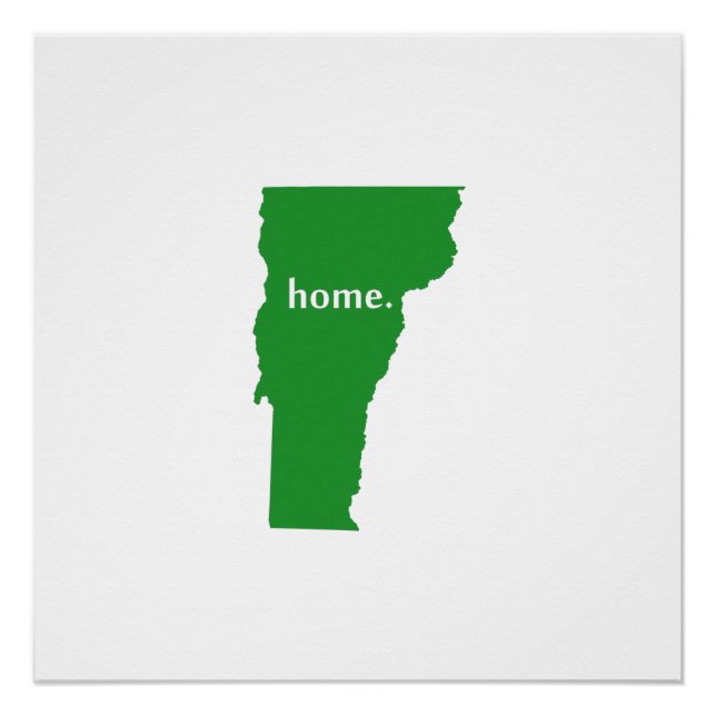 Vermont home silhouette state map poster (Front)