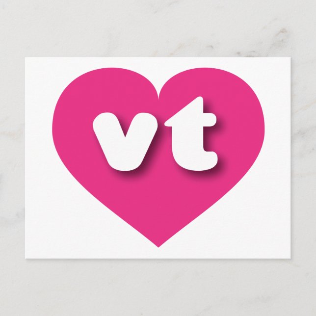 Vermont hot pink heart - I love vt Postcard (Front)