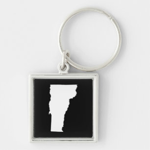 Vermont in White and Black Key Ring