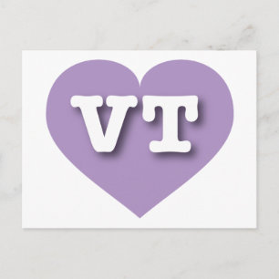 Vermont Lavender Heart - I love VT Postcard