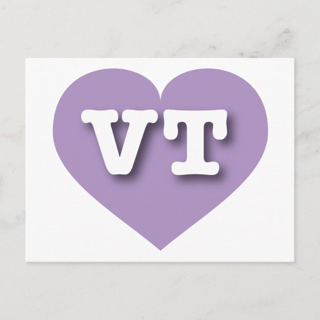 Vermont Lavender Heart - I love VT Postcard (Front)