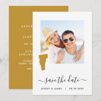 Vermont Map Photo Wedding Save the Date Card