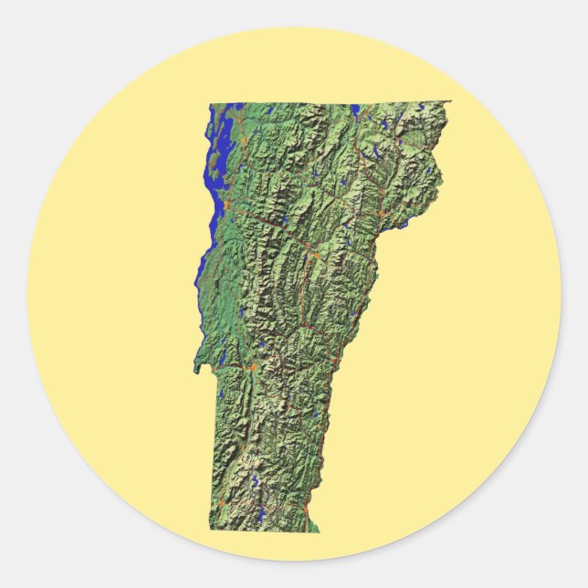 Vermont Map Sticker (Front)