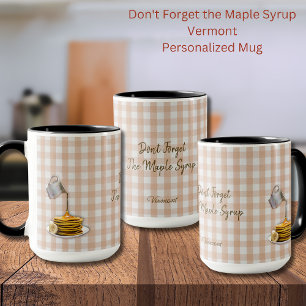 Vermont Maple Syrup Gingham Mug