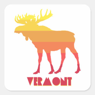 Vermont Moose Square Sticker
