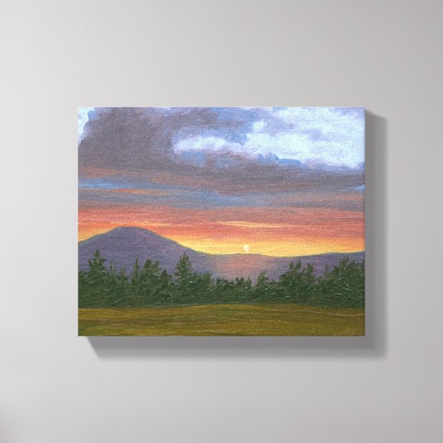 Vermont Mountain Sunset Landscape Canvas Print (Front)