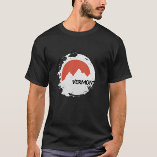 Vermont Mountains USA Hiking Outdoors Retro Long S T-Shirt