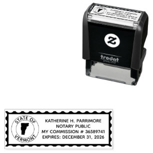Vermont Notary Public Self Inking Rubber Stamp