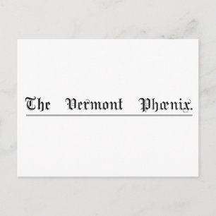 Vermont Phoenix Masthead Postcard