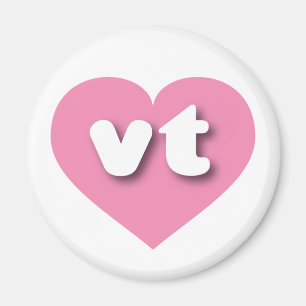 Vermont pink heart - I love vt Magnet