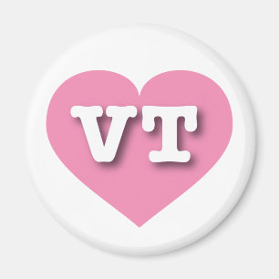 Vermont Pink Heart - I love VT Magnet