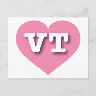Vermont Pink Heart - I love VT Postcard