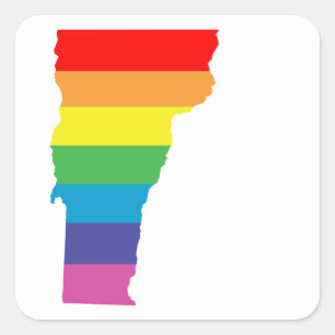 vermont rainbow square sticker