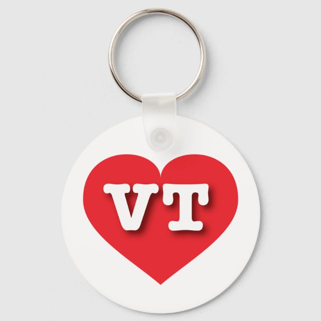 Vermont Red Heart - I love VT Key Ring (Front)