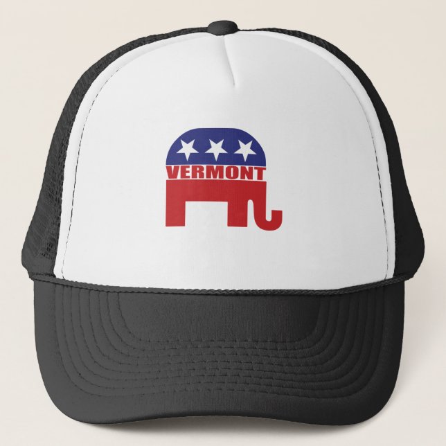 Vermont Republican Elephant Trucker Hat (Front)