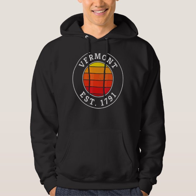 Vermont Retro Sunset Graphic Hoodie (Front)