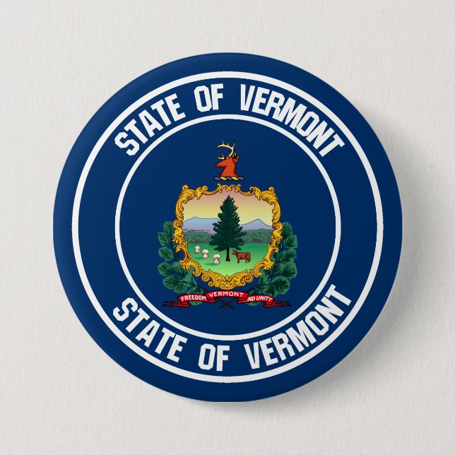 Vermont Round Emblem 7.5 Cm Round Badge (Front)